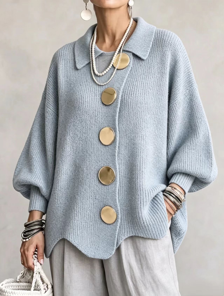 Isadora | Oversized Collared Button Cardigan