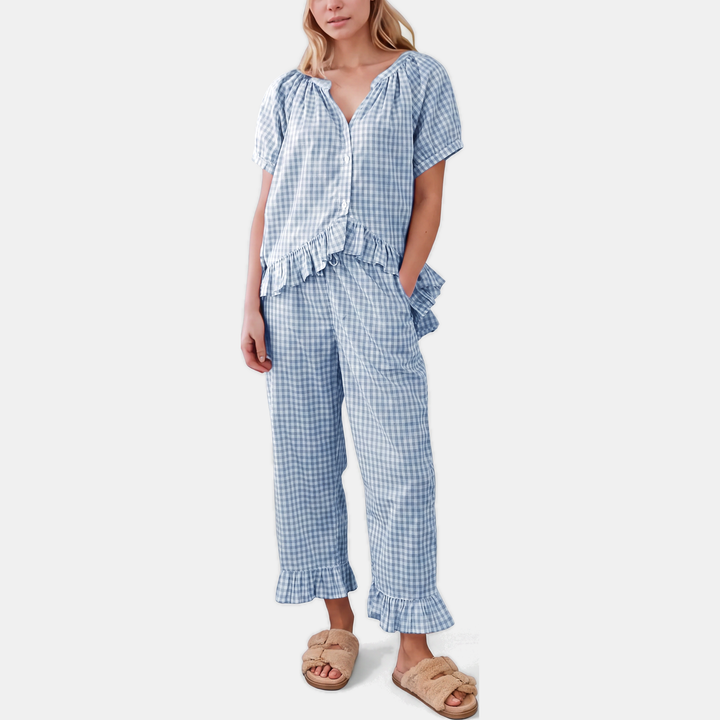 Eliza | Ruffle Trim Pajama Set