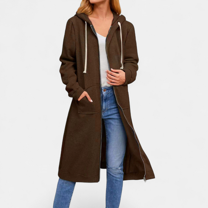 Carol – Relaxed Zip-Up Longline Cardigan