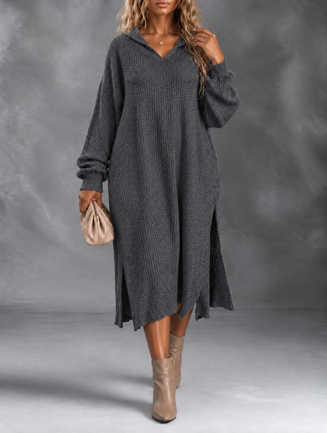 Jocelyn | Hooded Knit Sweater Dress