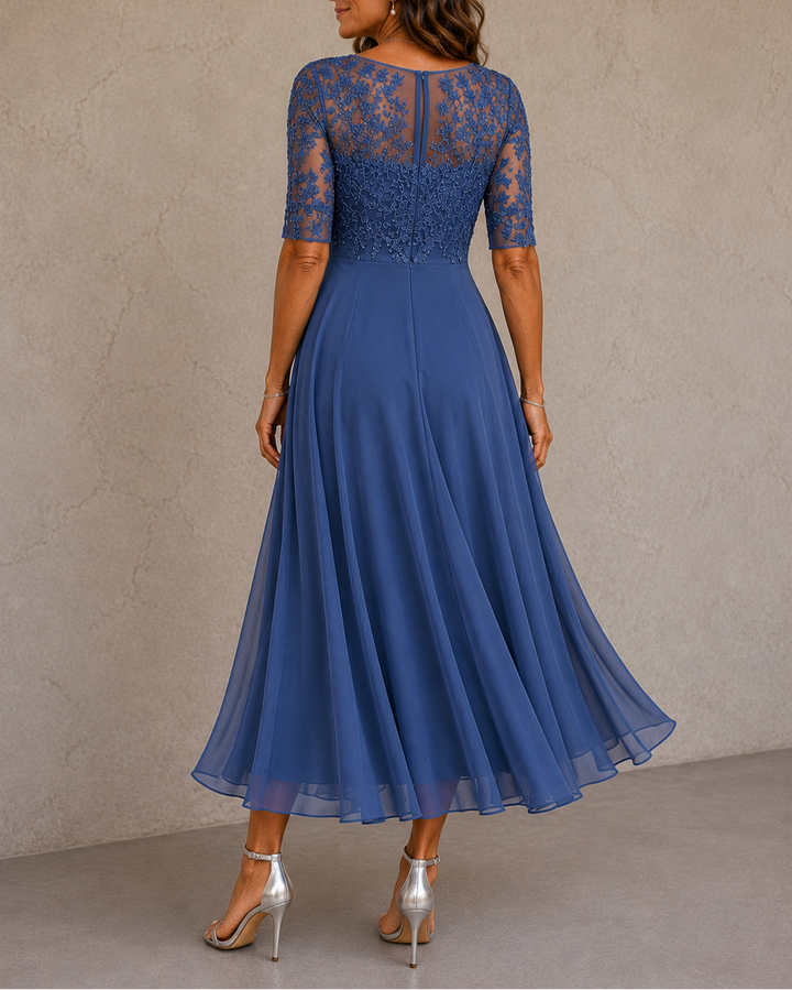 Wilma | Lace Bodice Chiffon Dress