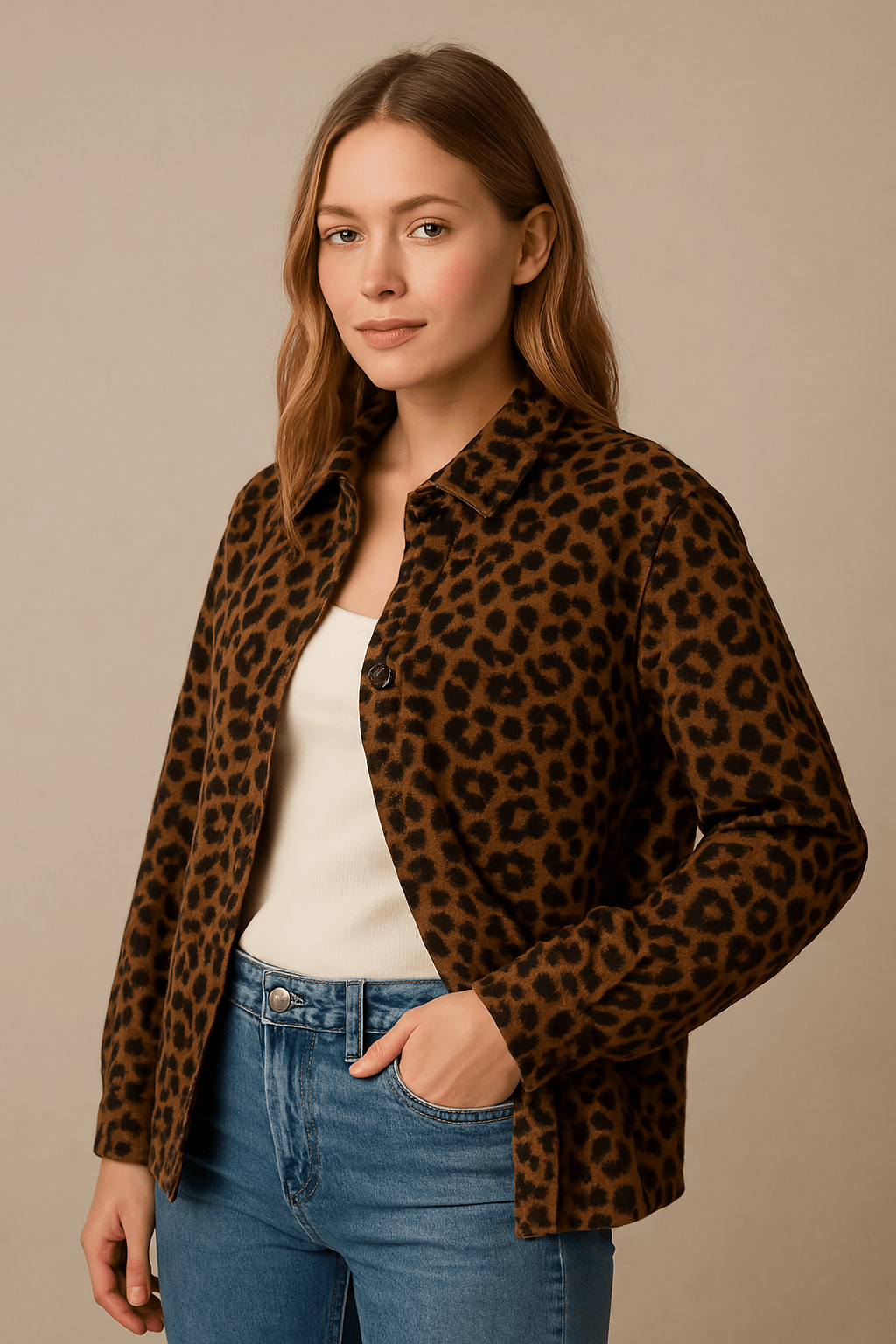 Jess – Leopard Print Layering Jacket