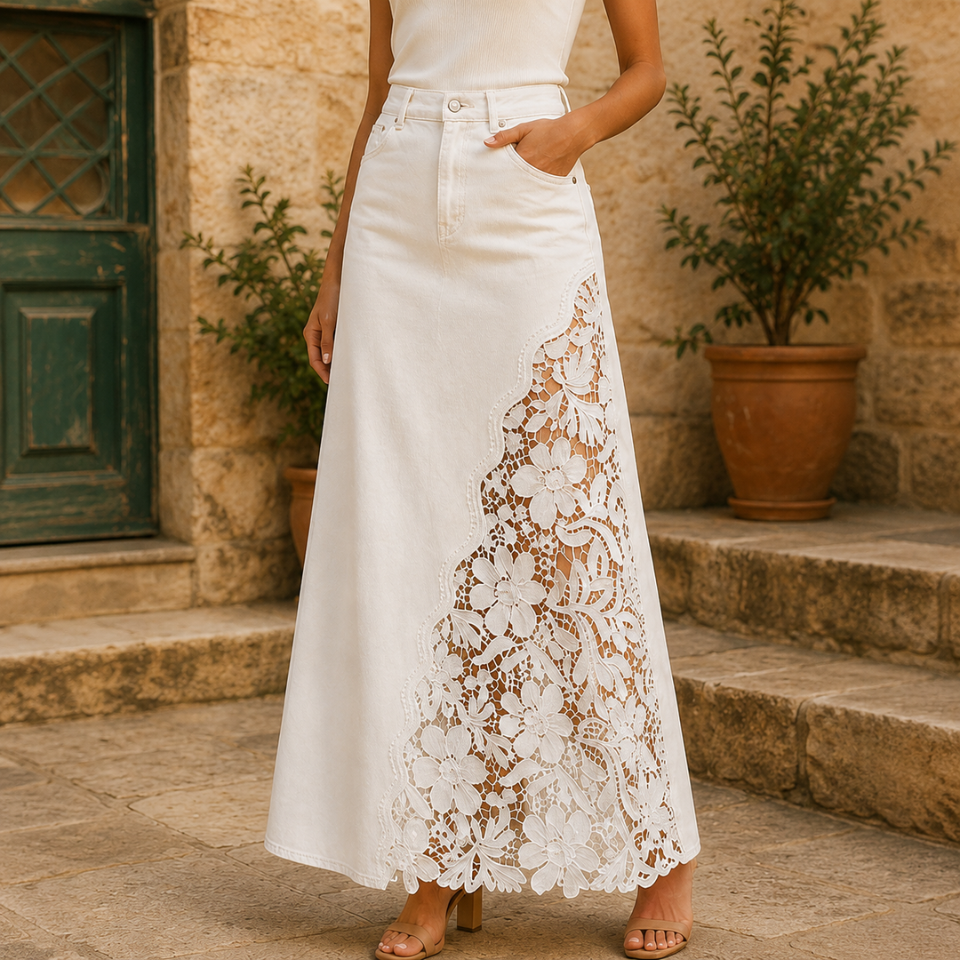 KATHLEEN | FLORAL LACE MAXI SKIRT