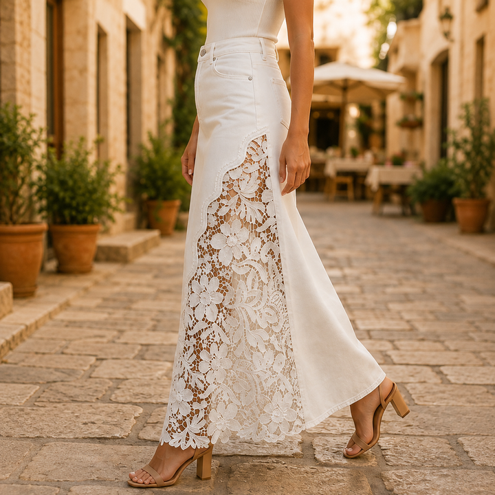 KATHLEEN | FLORAL LACE MAXI SKIRT