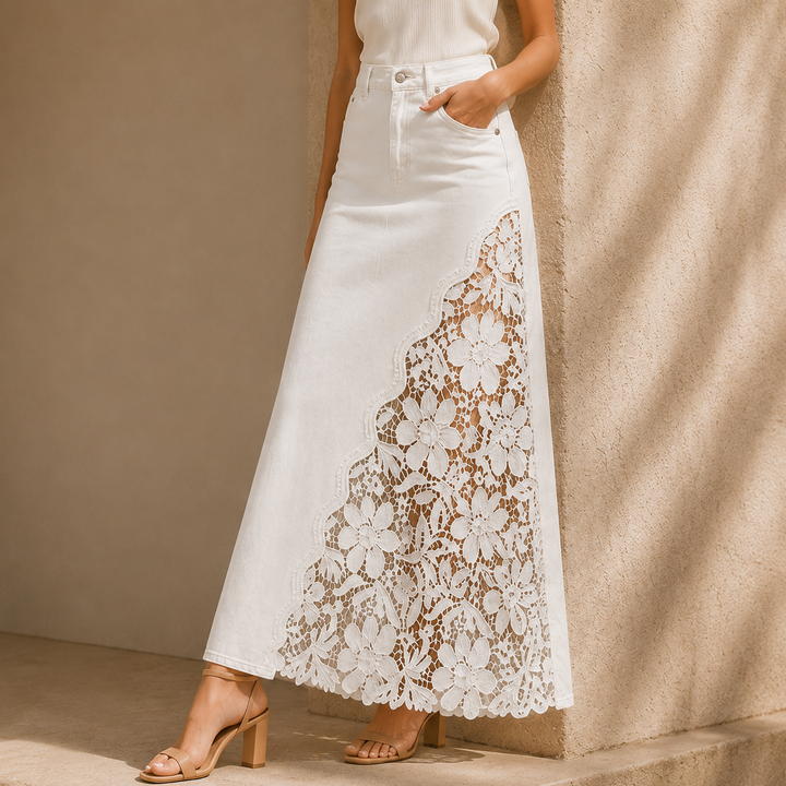 KATHLEEN | FLORAL LACE MAXI SKIRT