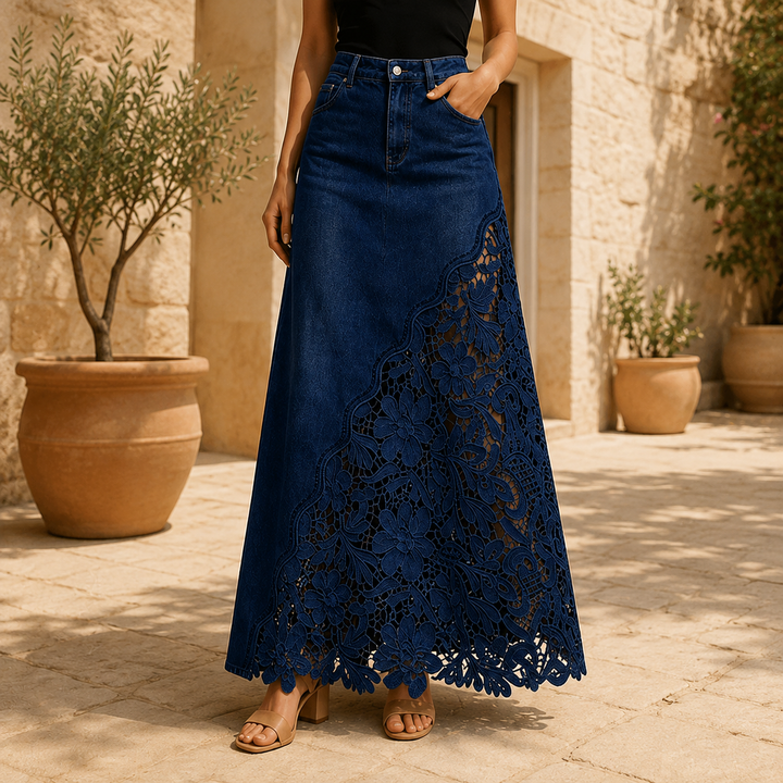 KATHLEEN | FLORAL LACE MAXI SKIRT