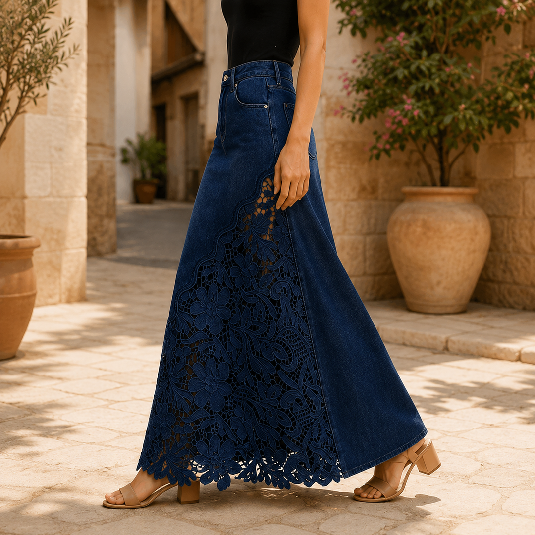 KATHLEEN | FLORAL LACE MAXI SKIRT