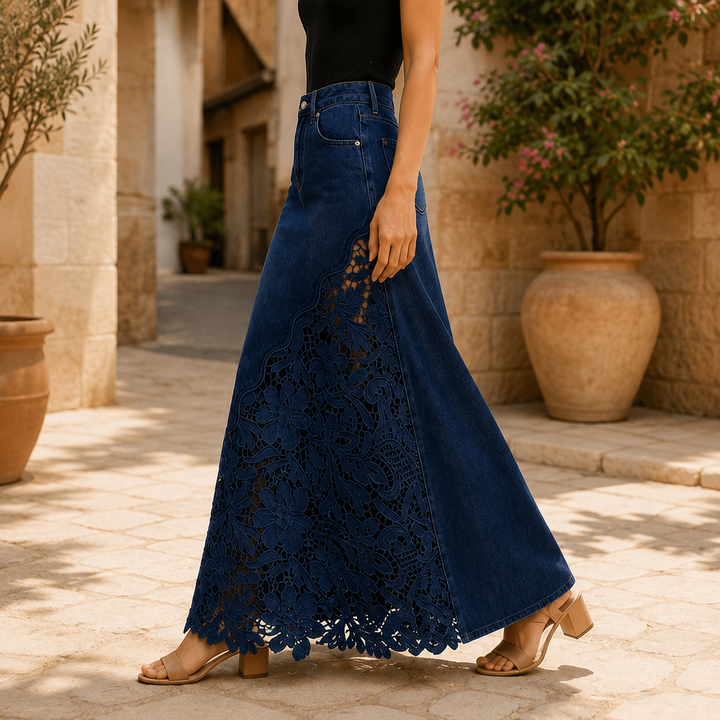 KATHLEEN | FLORAL LACE MAXI SKIRT