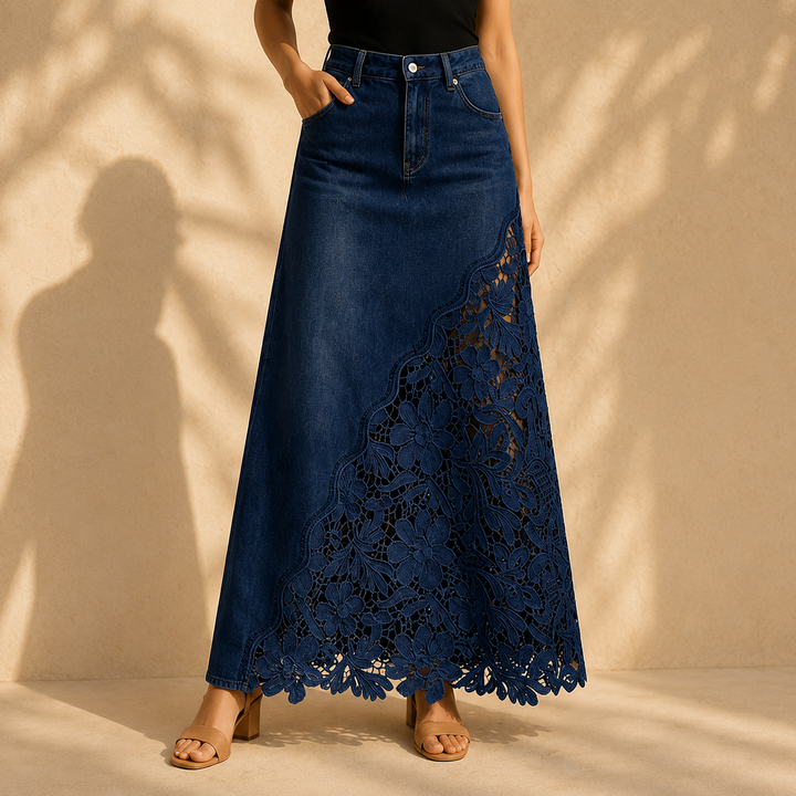 KATHLEEN | FLORAL LACE MAXI SKIRT