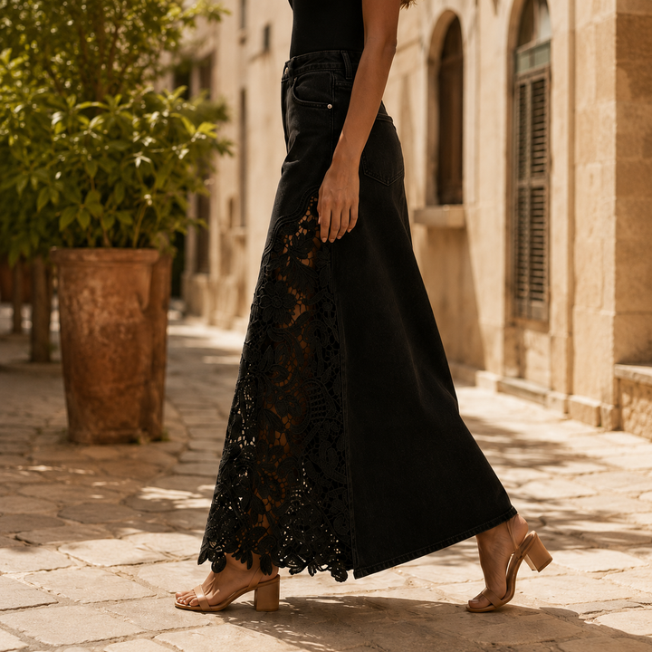 KATHLEEN | FLORAL LACE MAXI SKIRT