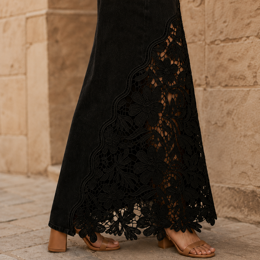 KATHLEEN | FLORAL LACE MAXI SKIRT
