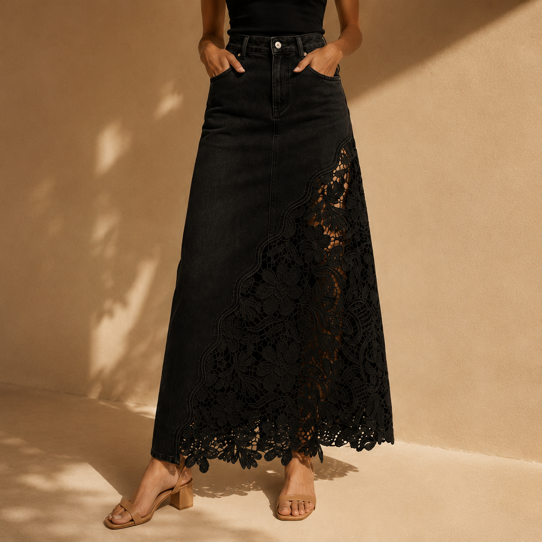 KATHLEEN | FLORAL LACE MAXI SKIRT