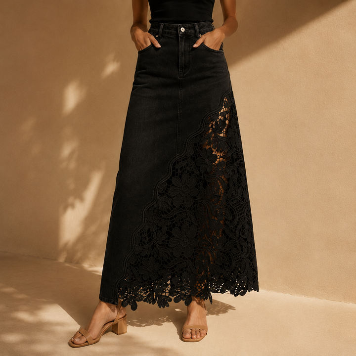 KATHLEEN | FLORAL LACE MAXI SKIRT