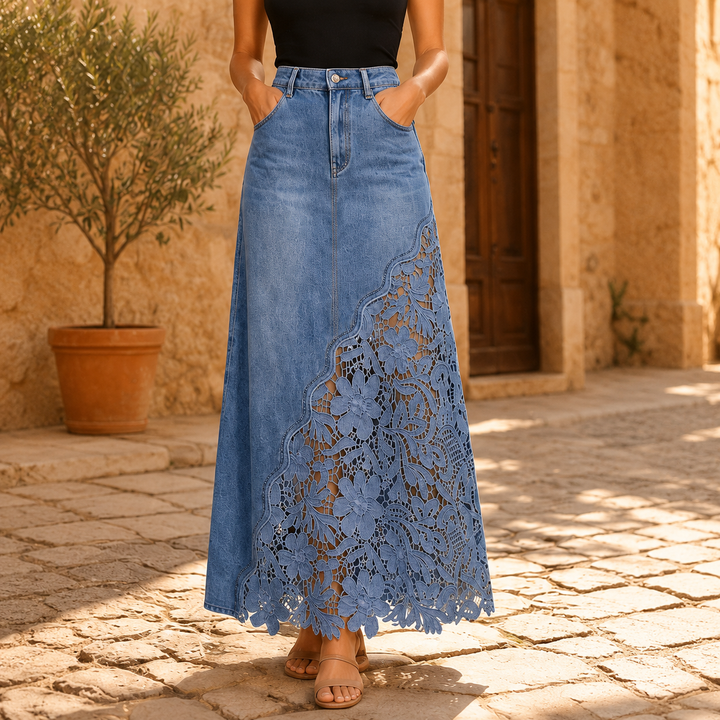 KATHLEEN | FLORAL LACE MAXI SKIRT