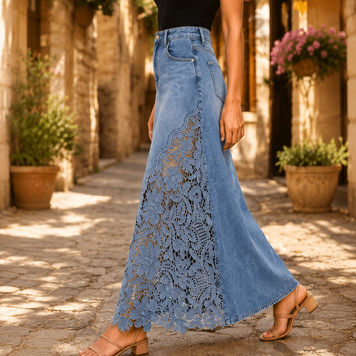KATHLEEN | FLORAL LACE MAXI SKIRT