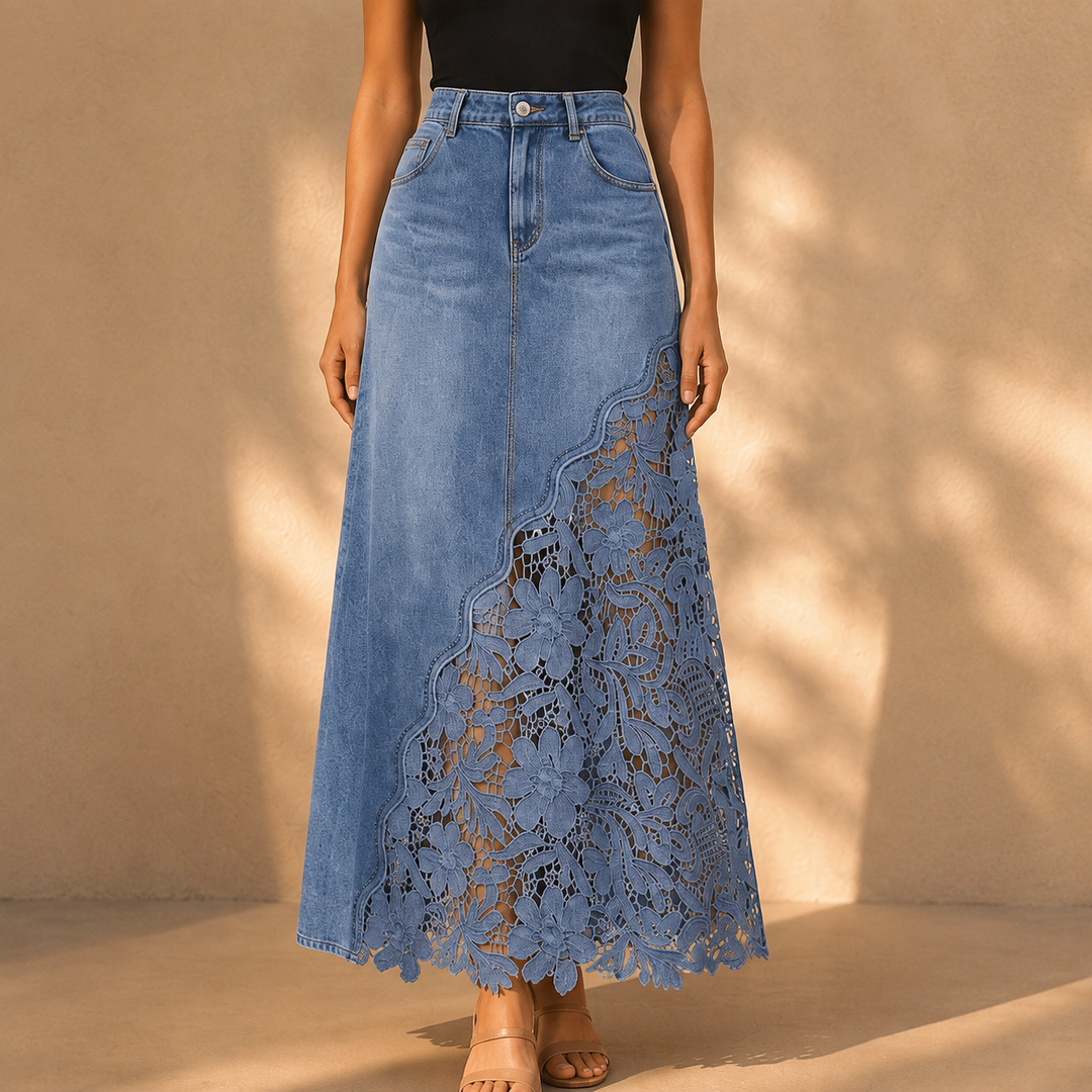 KATHLEEN | FLORAL LACE MAXI SKIRT