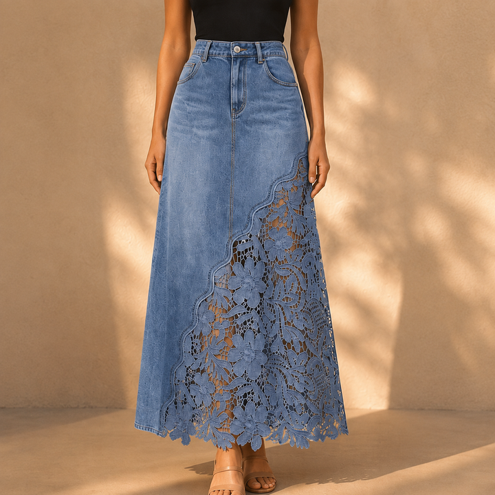KATHLEEN | FLORAL LACE MAXI SKIRT