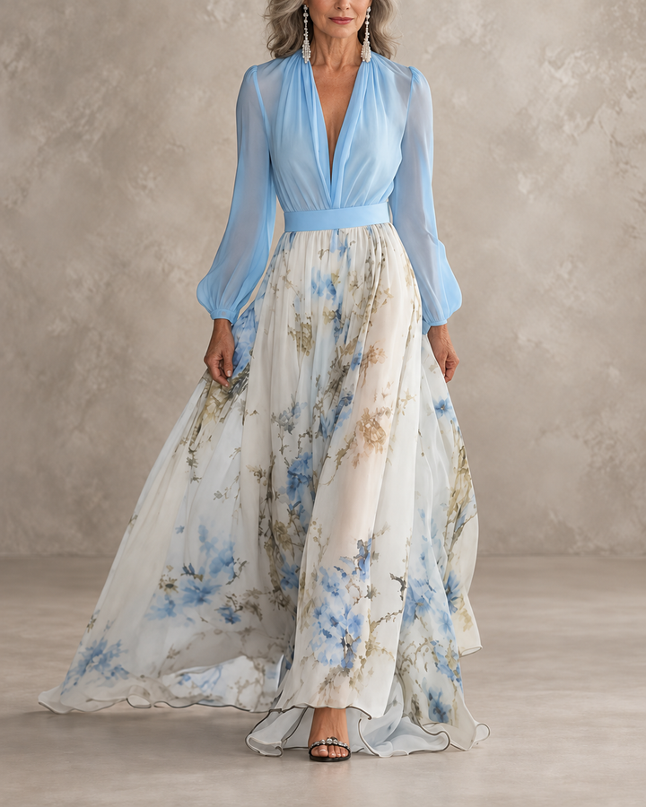 Maddie | Floral Print Long Dress