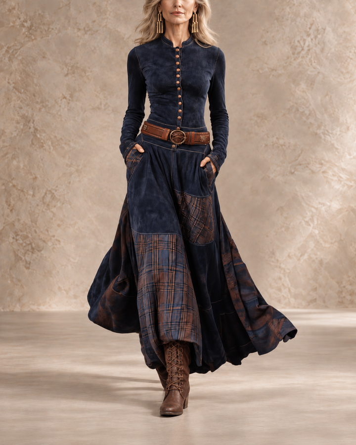 Helena Ivy | Winter Night Maxi Dress with Belt