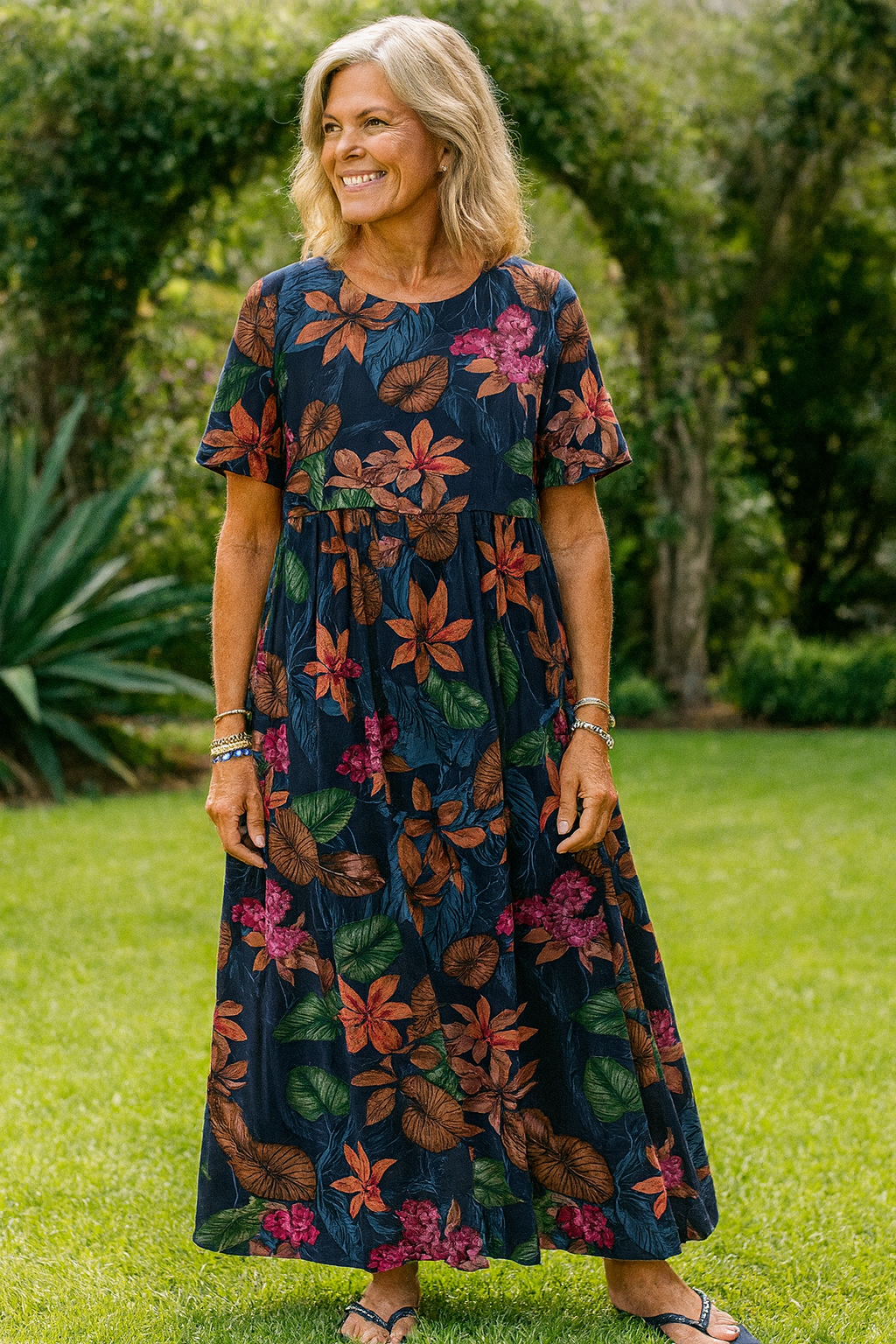 Lovi – Floral Flutter-Sleeve Midi Dress