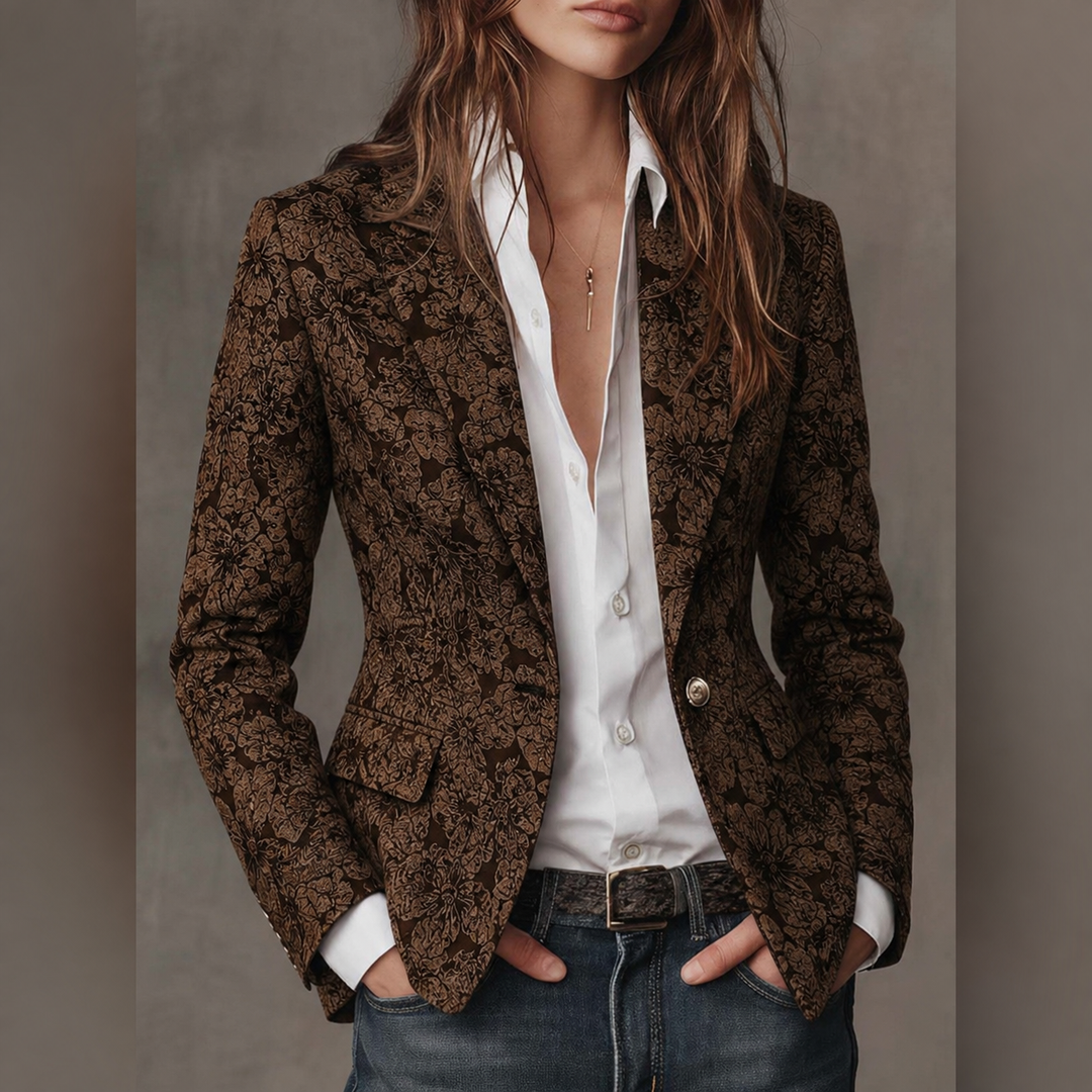 Georgina | Fitted Blazer in Paisley Print