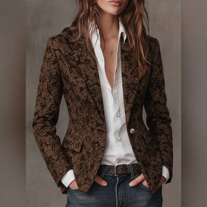 Georgina | Fitted Blazer in Paisley Print