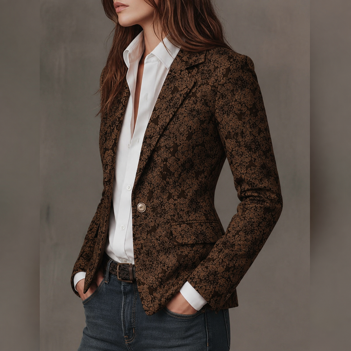 Georgina | Fitted Blazer in Paisley Print