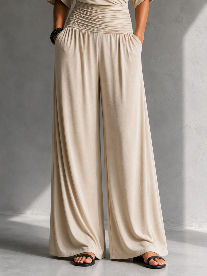 June | Elegant Wrap Wide-Leg Jumpsuit