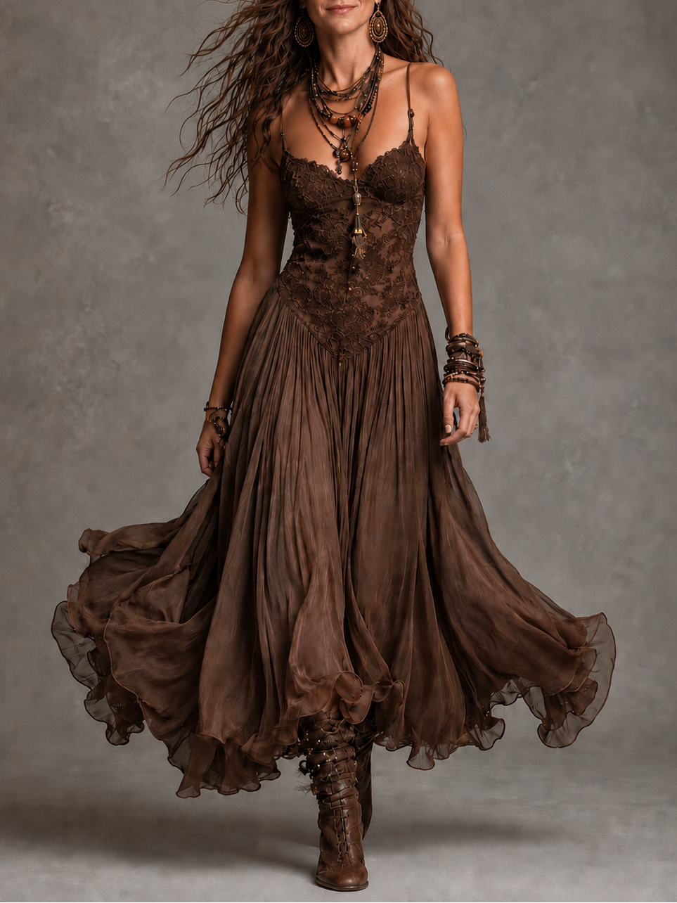 Olivia | Lace Corset Maxi Dress