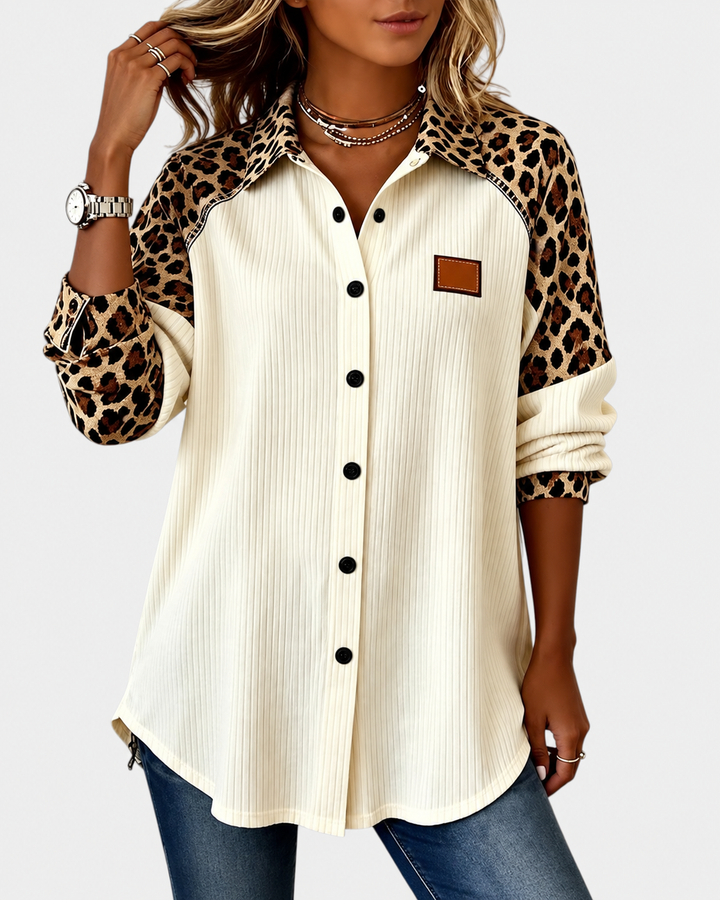 Jackie™ Leopard Print Button-Down Shirt