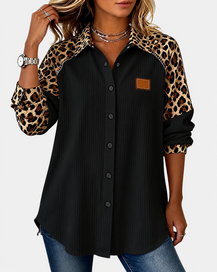 Jackie™ Leopard Print Button-Down Shirt