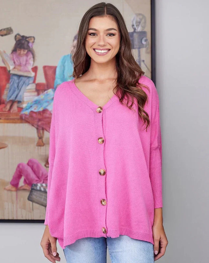 Katy – Oversized V-Neck Batwing Knit