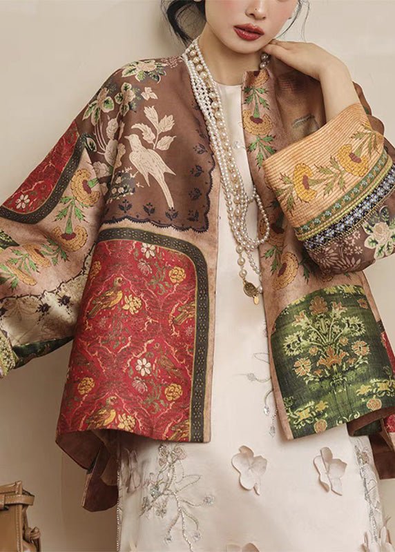 Clarice – Printed Coat with O-Neck