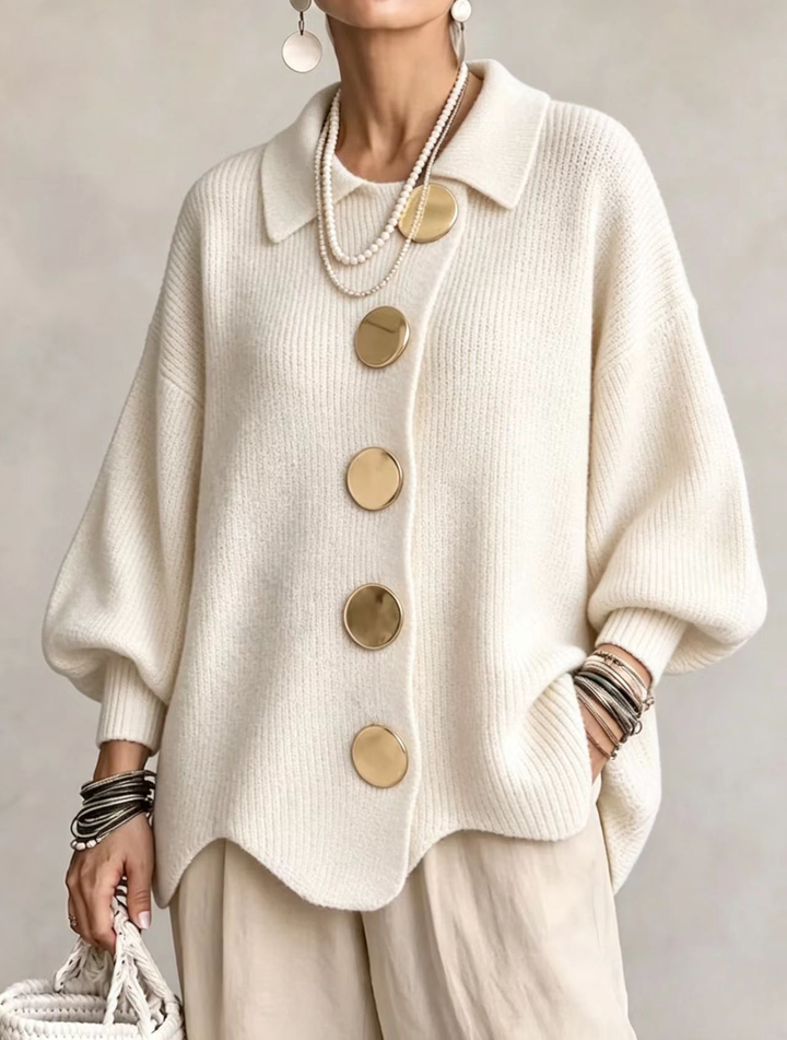 Isadora | Oversized Collared Button Cardigan
