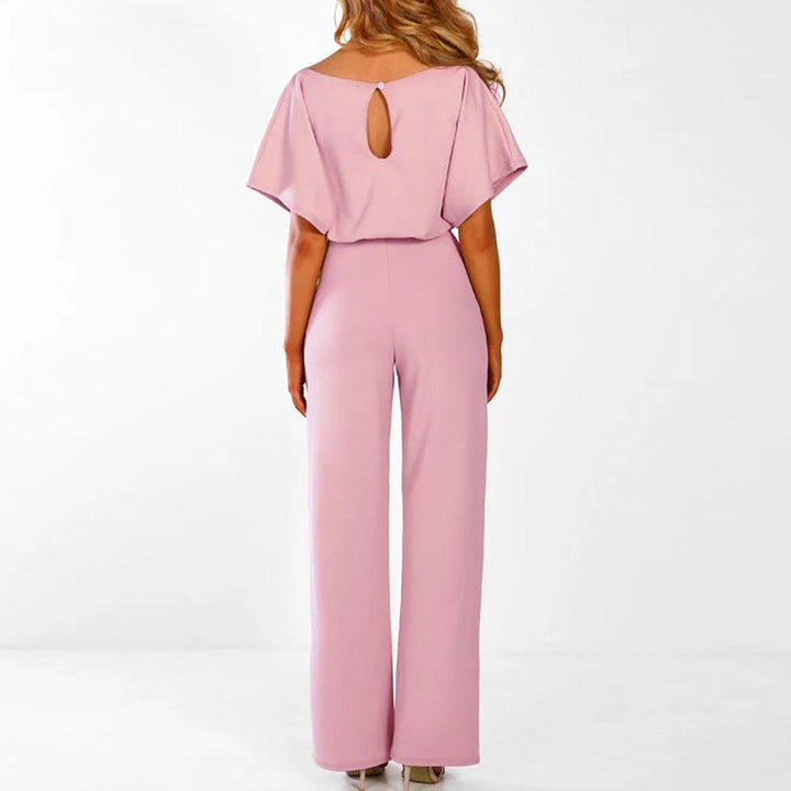 Viola | Casual Short-Sleeve Belted Jumpsuit