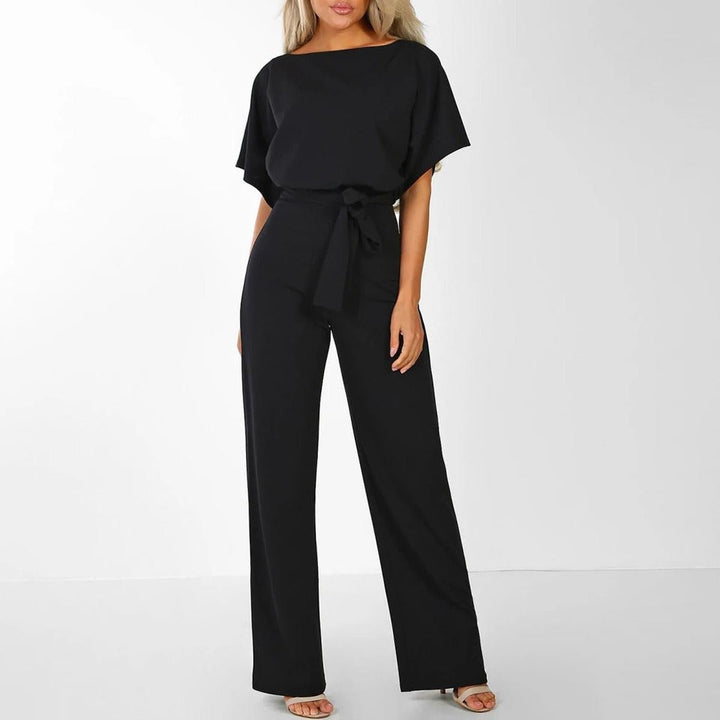 Viola | Casual Short-Sleeve Belted Jumpsuit