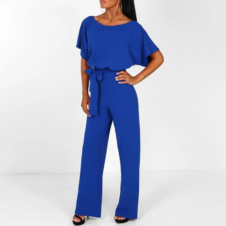 Viola | Casual Short-Sleeve Belted Jumpsuit