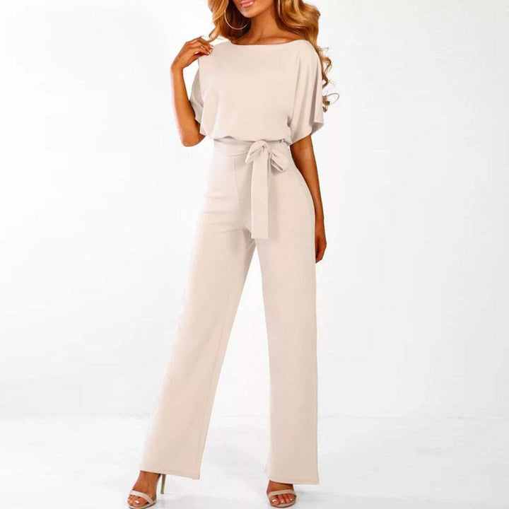 Viola | Casual Short-Sleeve Belted Jumpsuit
