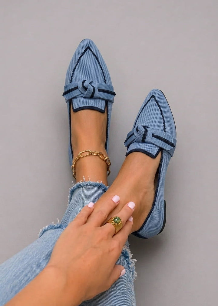Madeline | Comfort Flat Loafers with Braided Bow