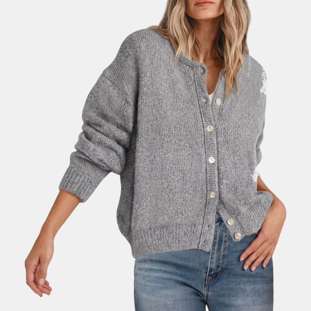Candice | Button Front Crewneck Cardigan