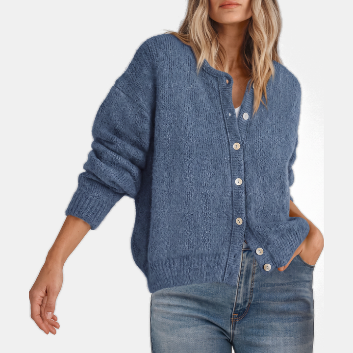 Candice | Button Front Crewneck Cardigan