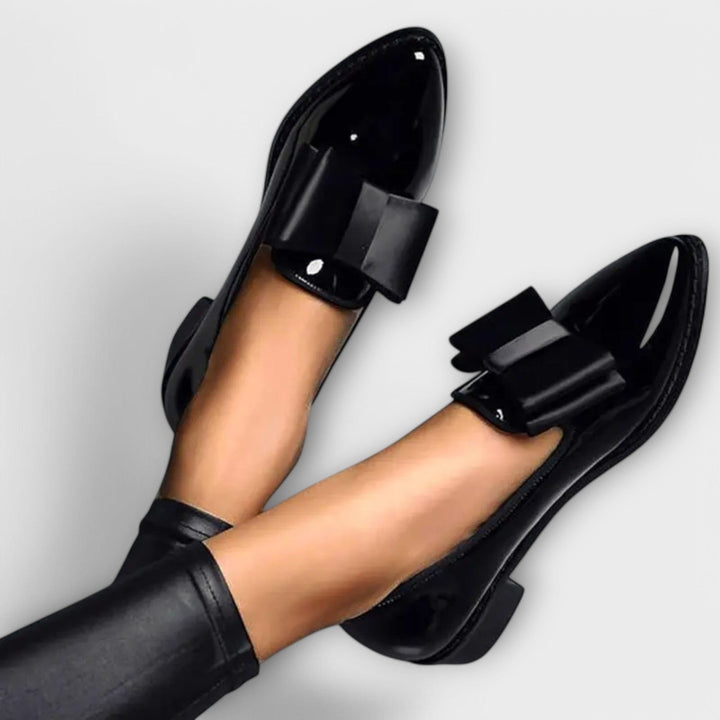 Sabrina | Patent Loafers with Bow Detail