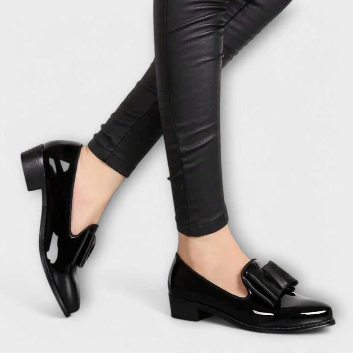 Sabrina | Patent Loafers with Bow Detail