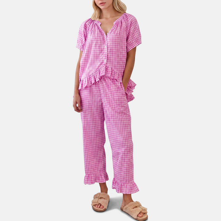 Eliza | Ruffle Trim Pajama Set