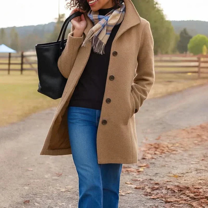 Marjorie | Classic Button-Front Long Coat