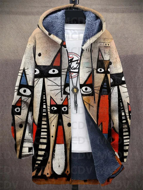 Reba | Artistic Print Hooded Jacket