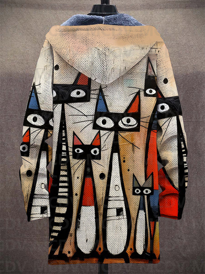 Reba | Artistic Print Hooded Jacket