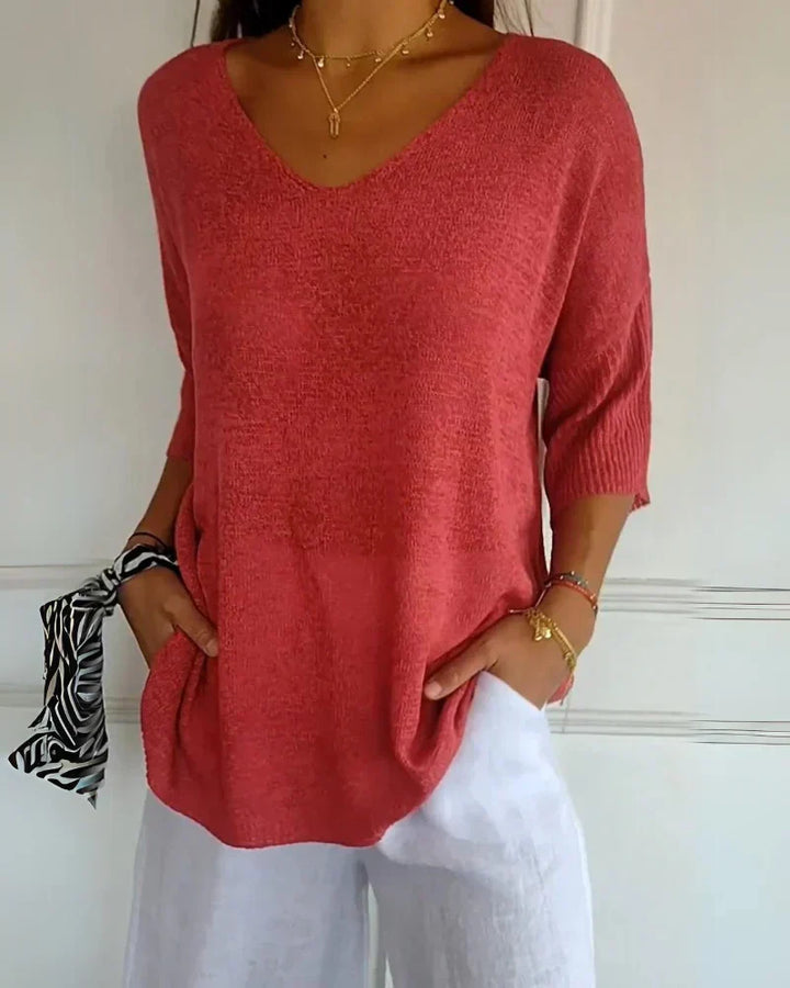 Anila – V-Neck Flowy Top