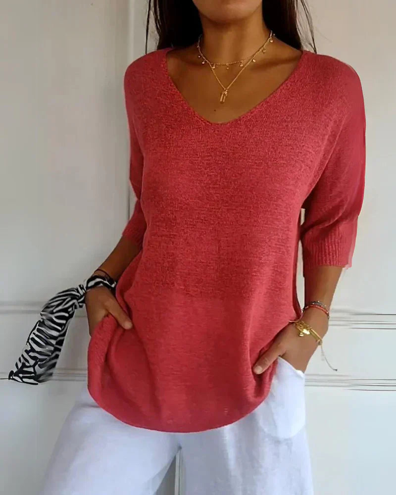 Anila – V-Neck Flowy Top