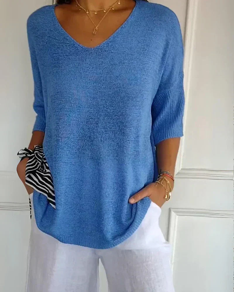 Anila – V-Neck Flowy Top